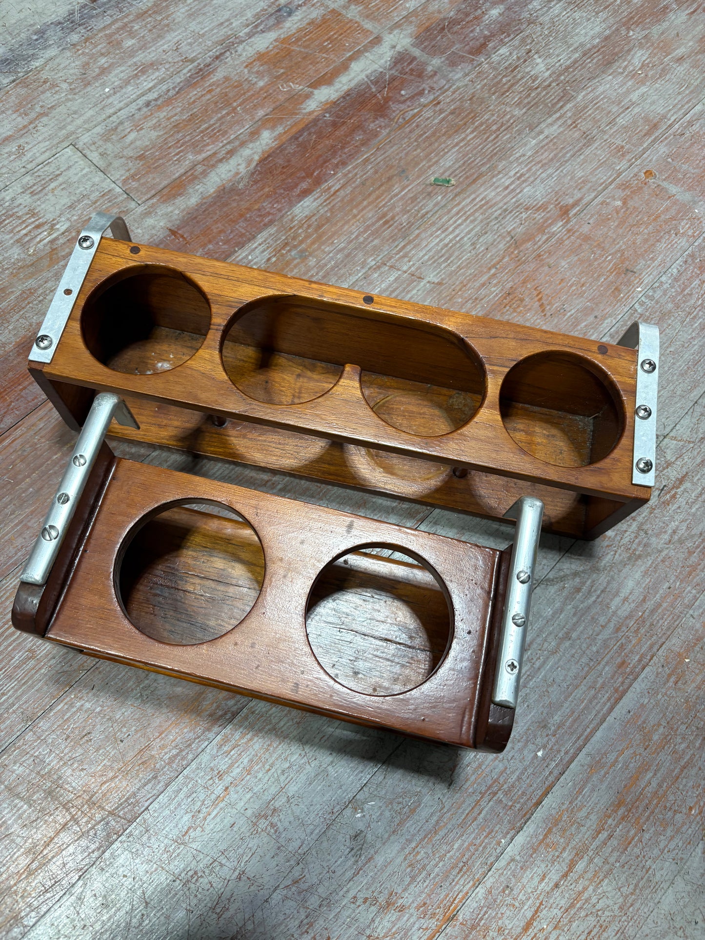 Teak Cup Holders off Tartan 34C Pair