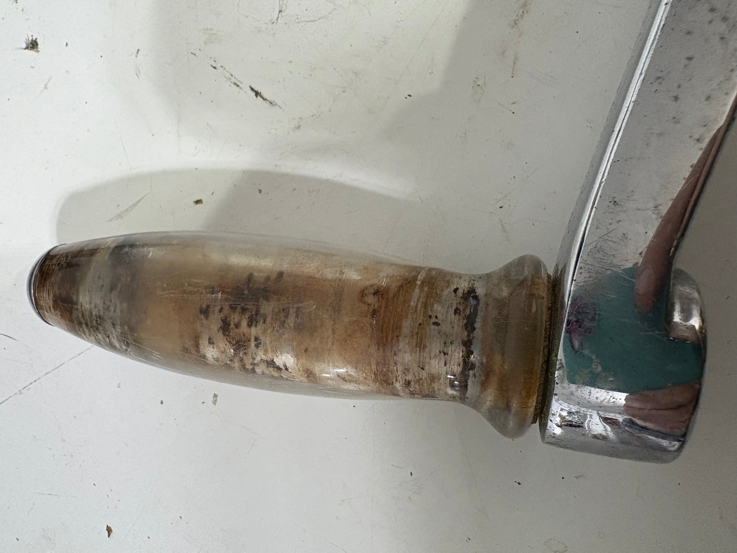 Barlow Chromed Bronze 10" Winch Handle with Clear Plastic Knob