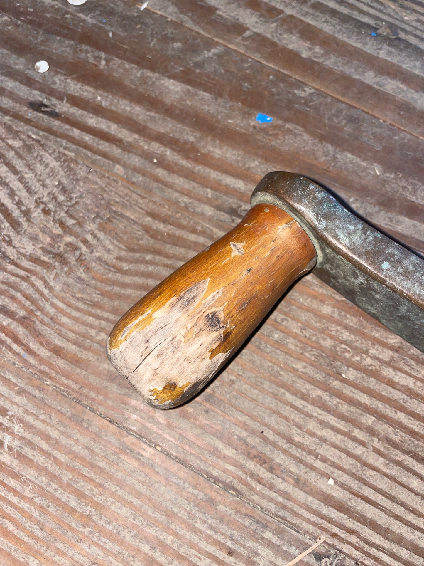 13” Long Vintage Bronze Winch Handle- 1 11/16”