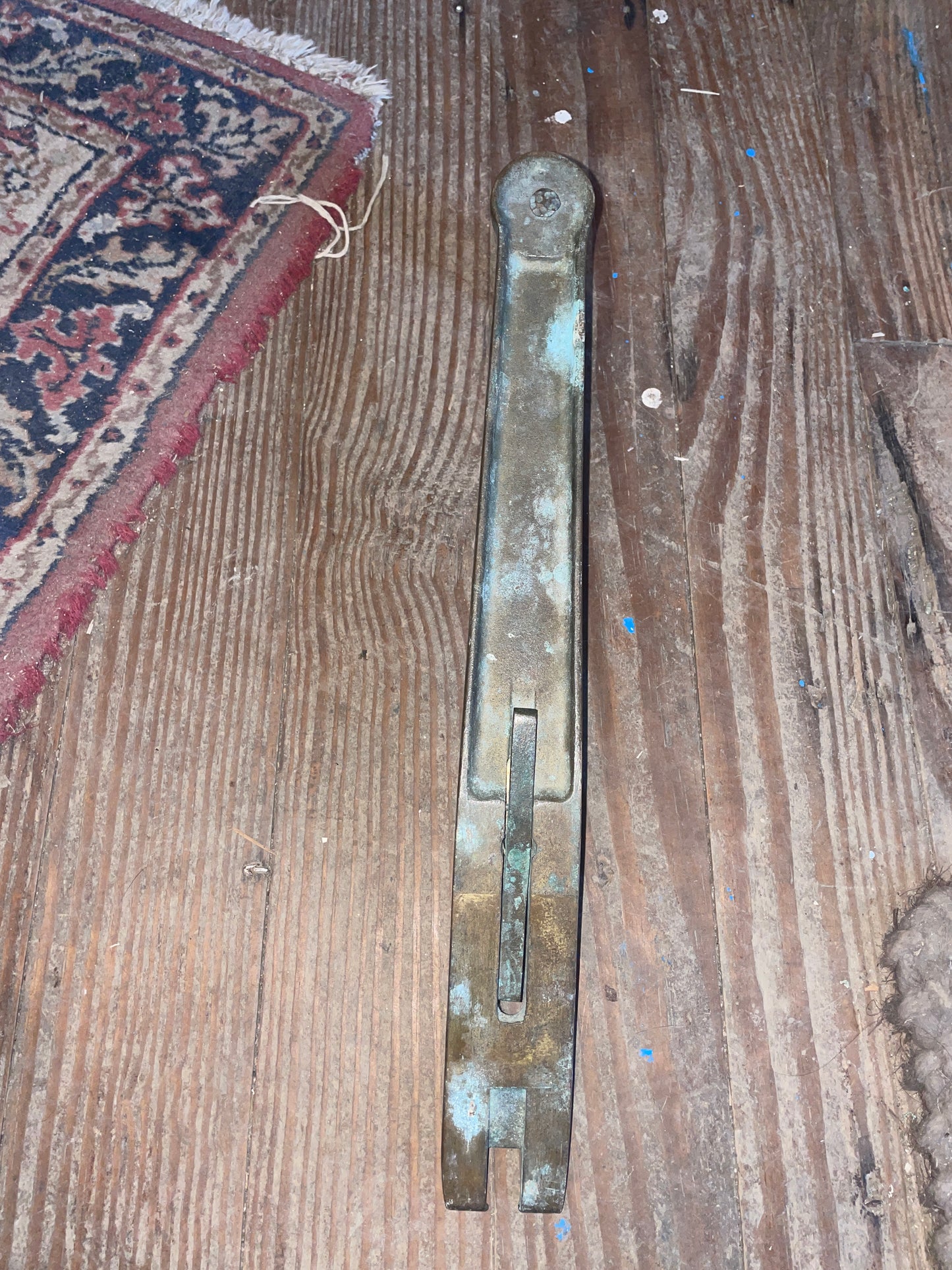 13” Long Vintage Bronze Winch Handle- 1 11/16”