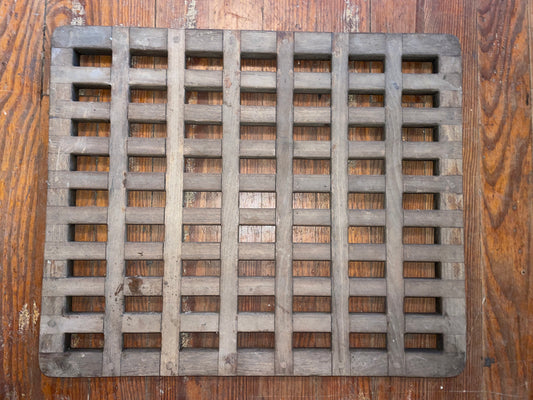 Large Teak Grated Floor Piece- 23 5/8” L x 19 5/8” W x 1” T #165