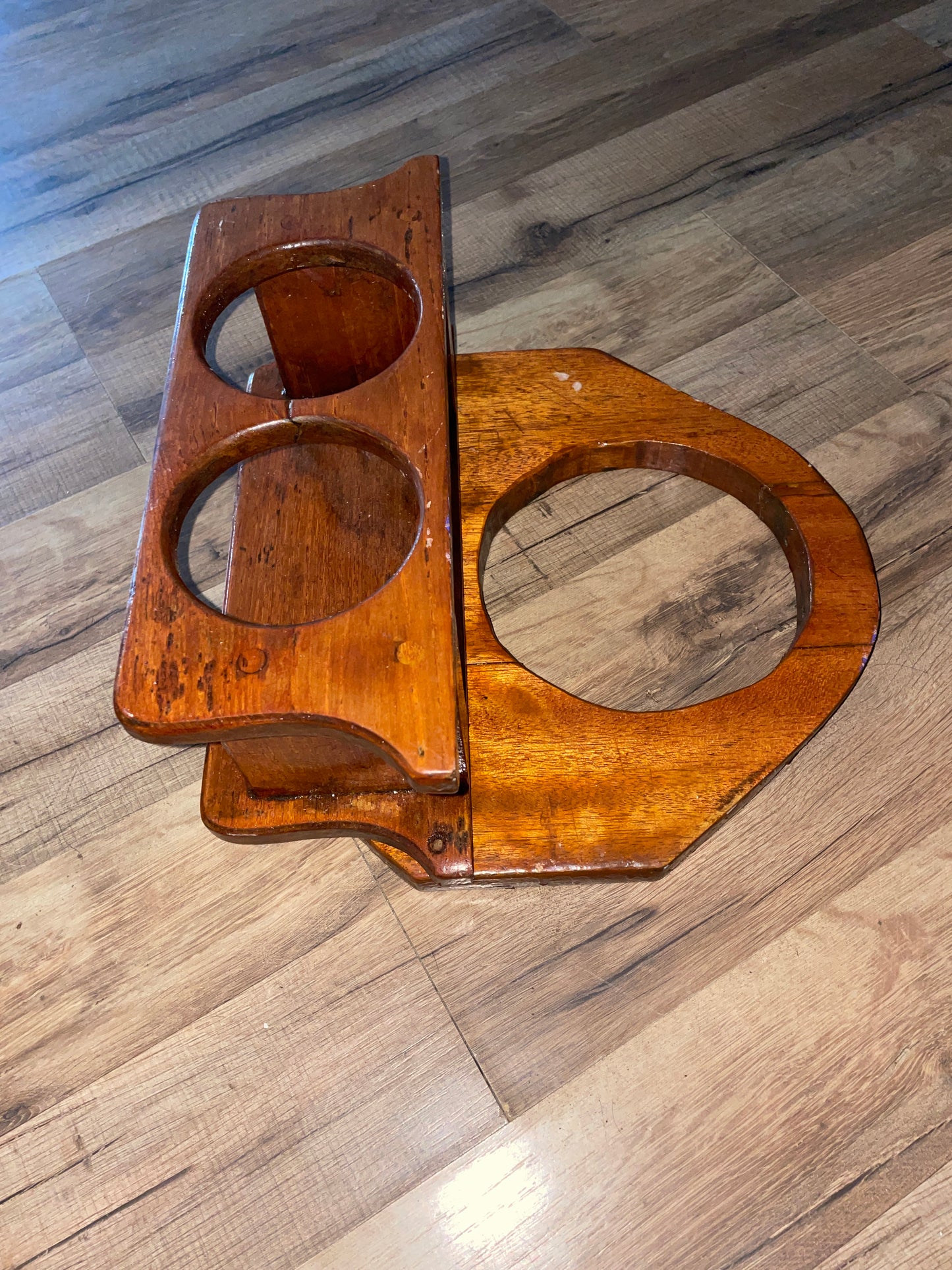 Teak Cup Holder With Pedestal Mounting