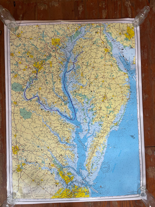 GMCO Laminated Chesapeake Bay Wall Map- NEW