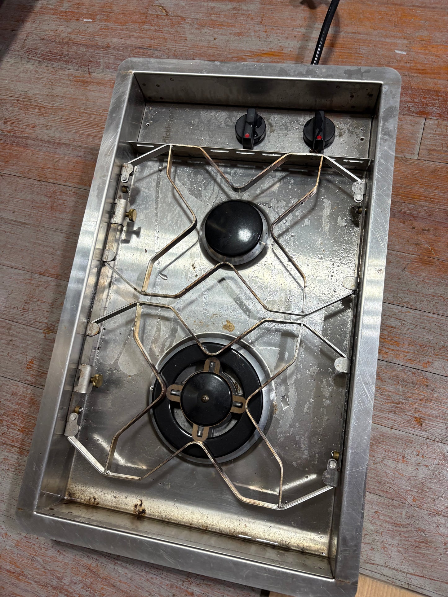 Dickinson 2 Burner Drop in Propane Cooker with Butcher Block Top