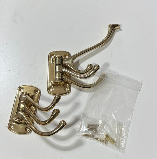 Brass Hooks NEW Pair