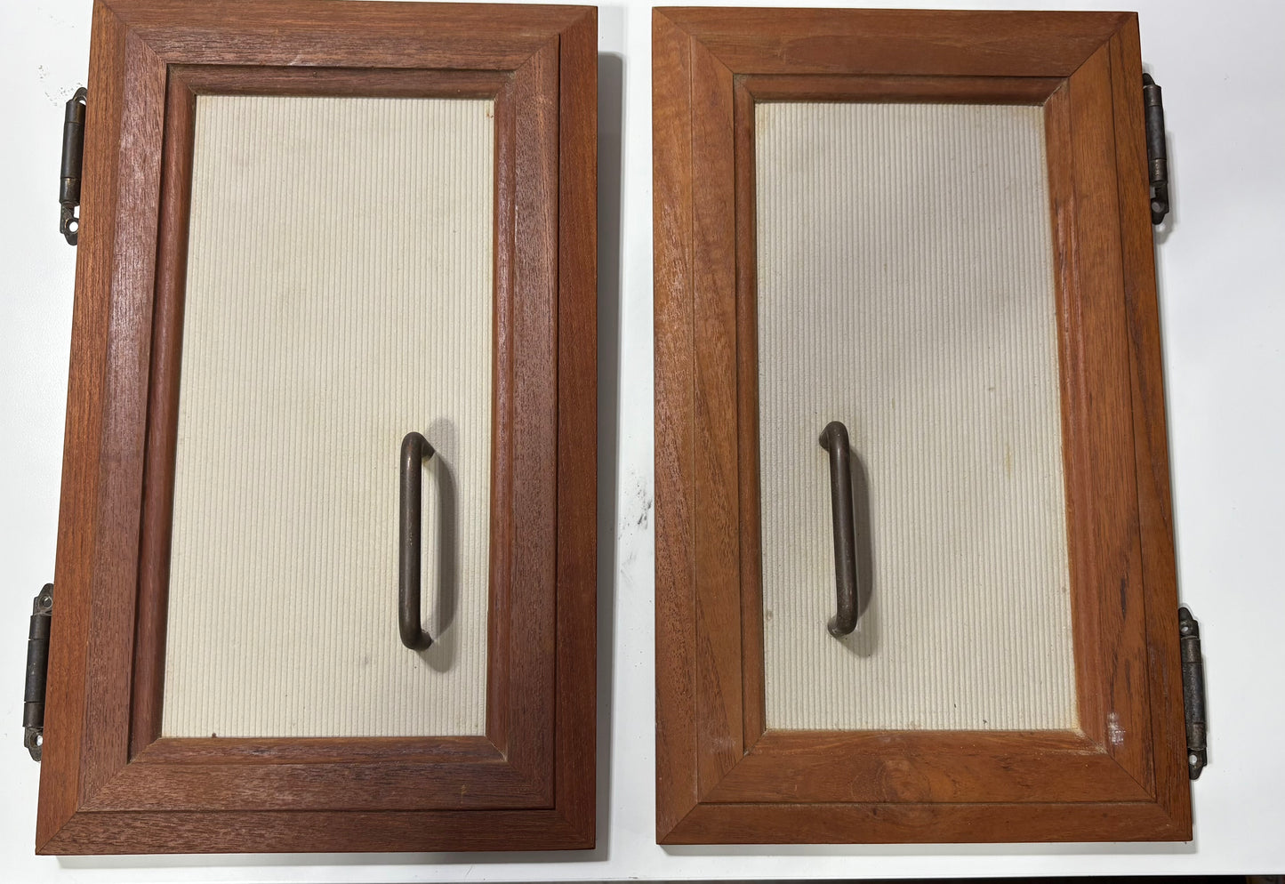 Teak wood Cabinet Doors with White Inlay (pair) #239