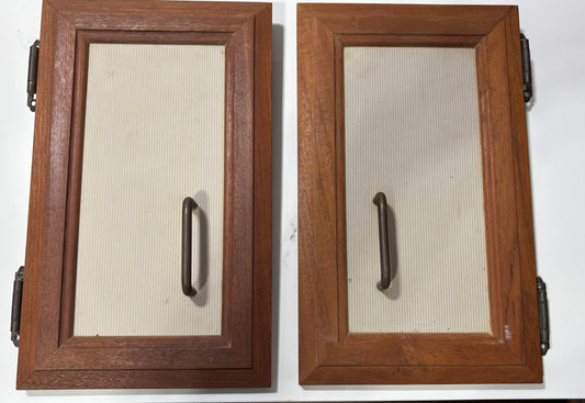 Teak wood Cabinet Doors with White Inlay (pair) #239