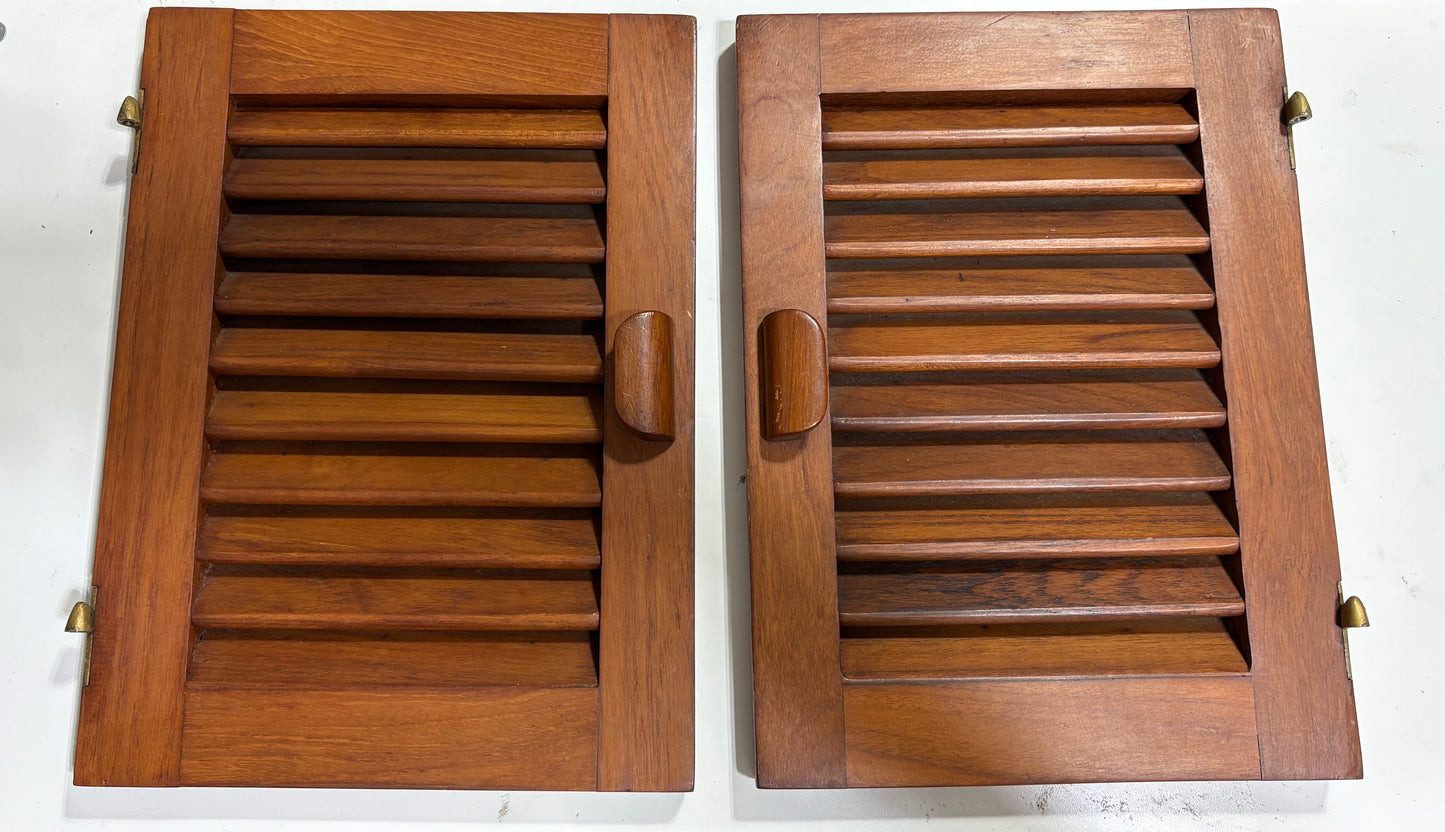 Pair of Teak Cabinet Doors 13 1/2" x 10" from Rafiki 35 #243