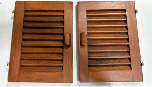 Pair of Teak Cabinet Doors 13 1/2" x 10" from Rafiki 35 #243