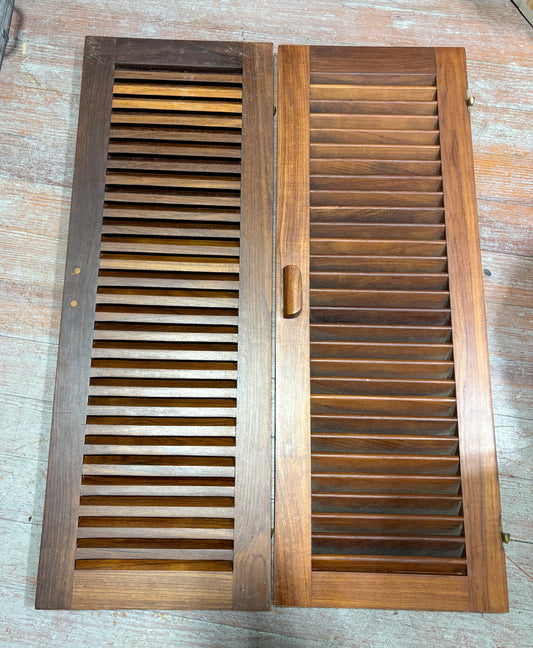 Pair of Teak Cabinet Doors 33x12" from Rafiki 35  #244