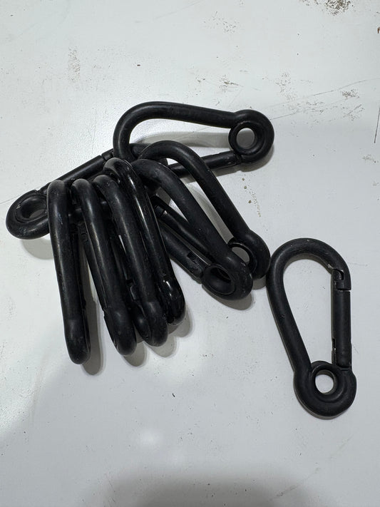 Lot of 9 Carabiner Clips Black