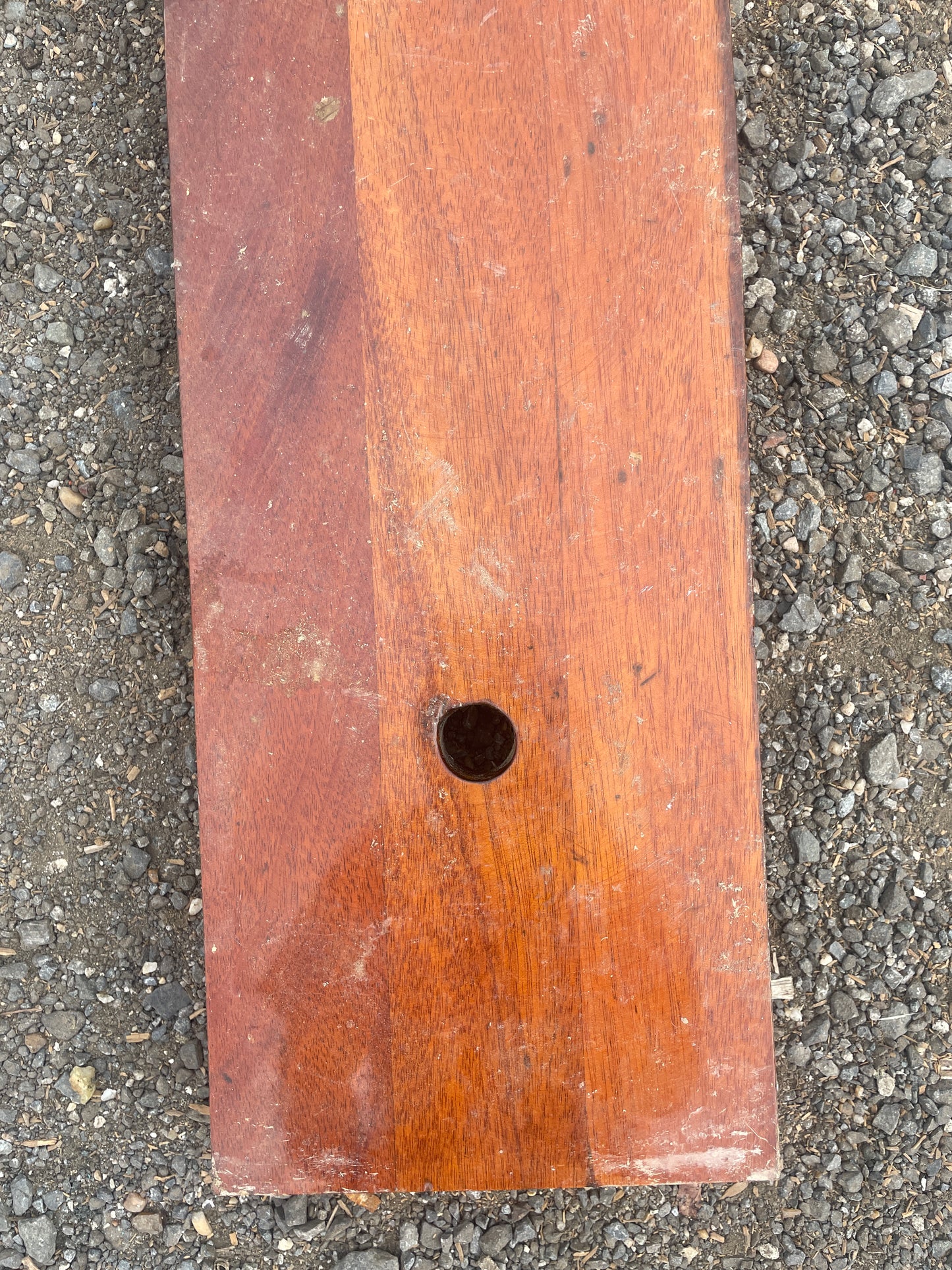 1934 Eisenhower 50' Mahogany Floor Board - 47 1/8" Long x 7 1/2" Wide x 1" Thick -- #190