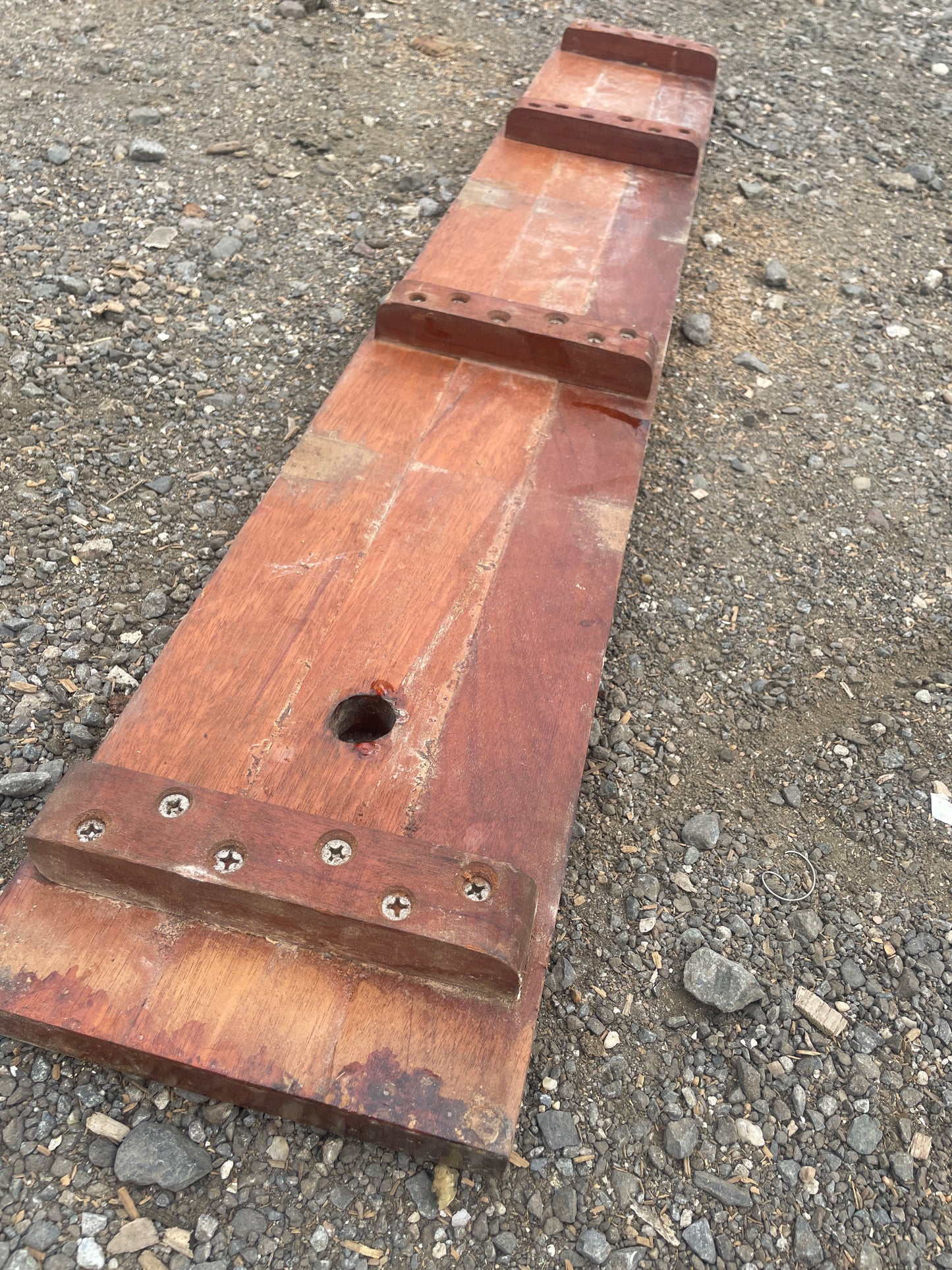 1934 Eisenhower 50' Mahogany Floor Board - 47 1/8" Long x 7 1/2" Wide x 1" Thick -- #190