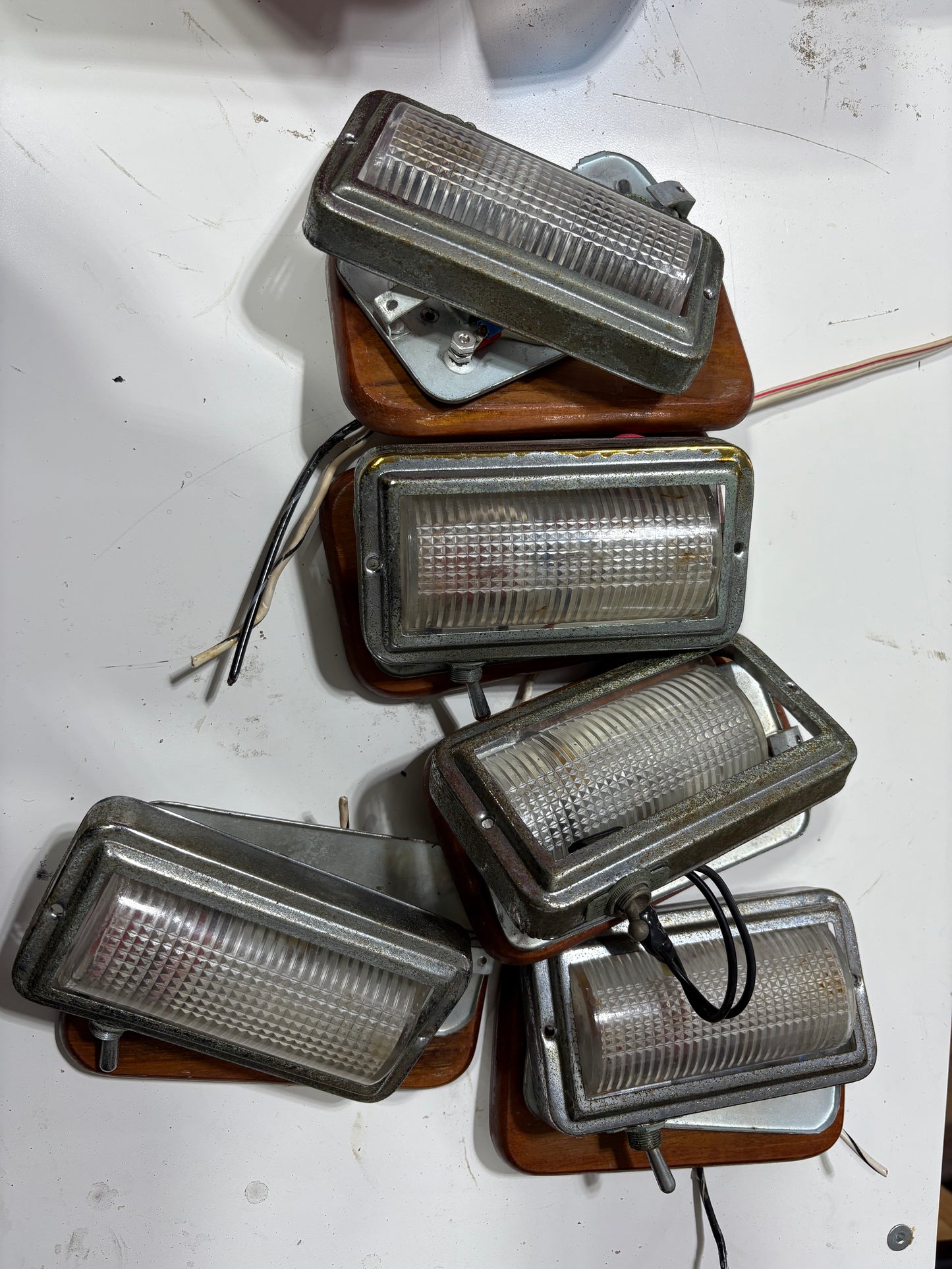 Lot of Interior Lights on Teak from Rafiki 35 (5 total)
