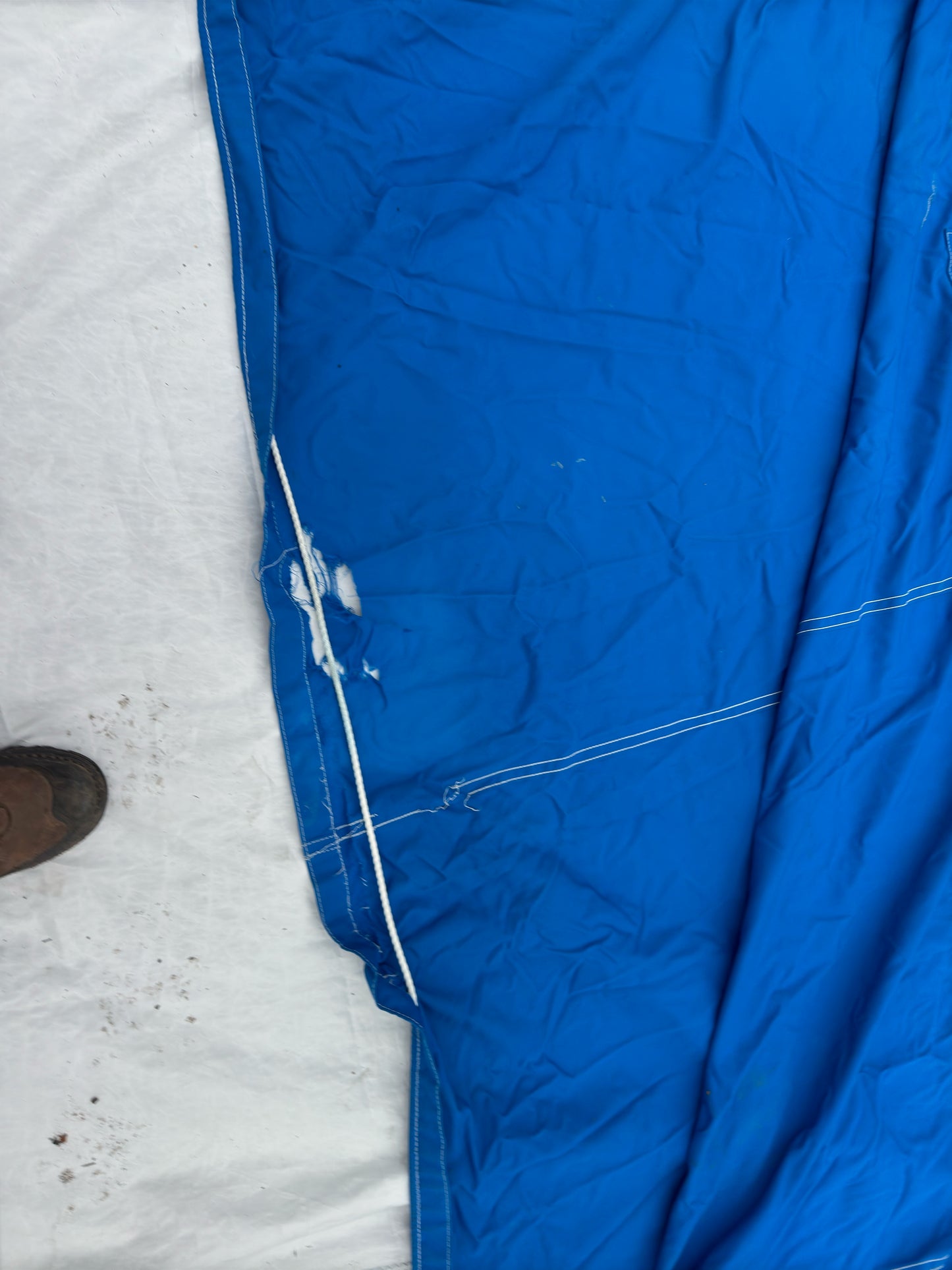 14' x 8' Blue Canvas Boom Tent - Pearson 30