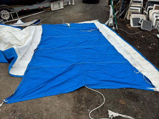 14' x 8' Blue Canvas Boom Tent - Pearson 30