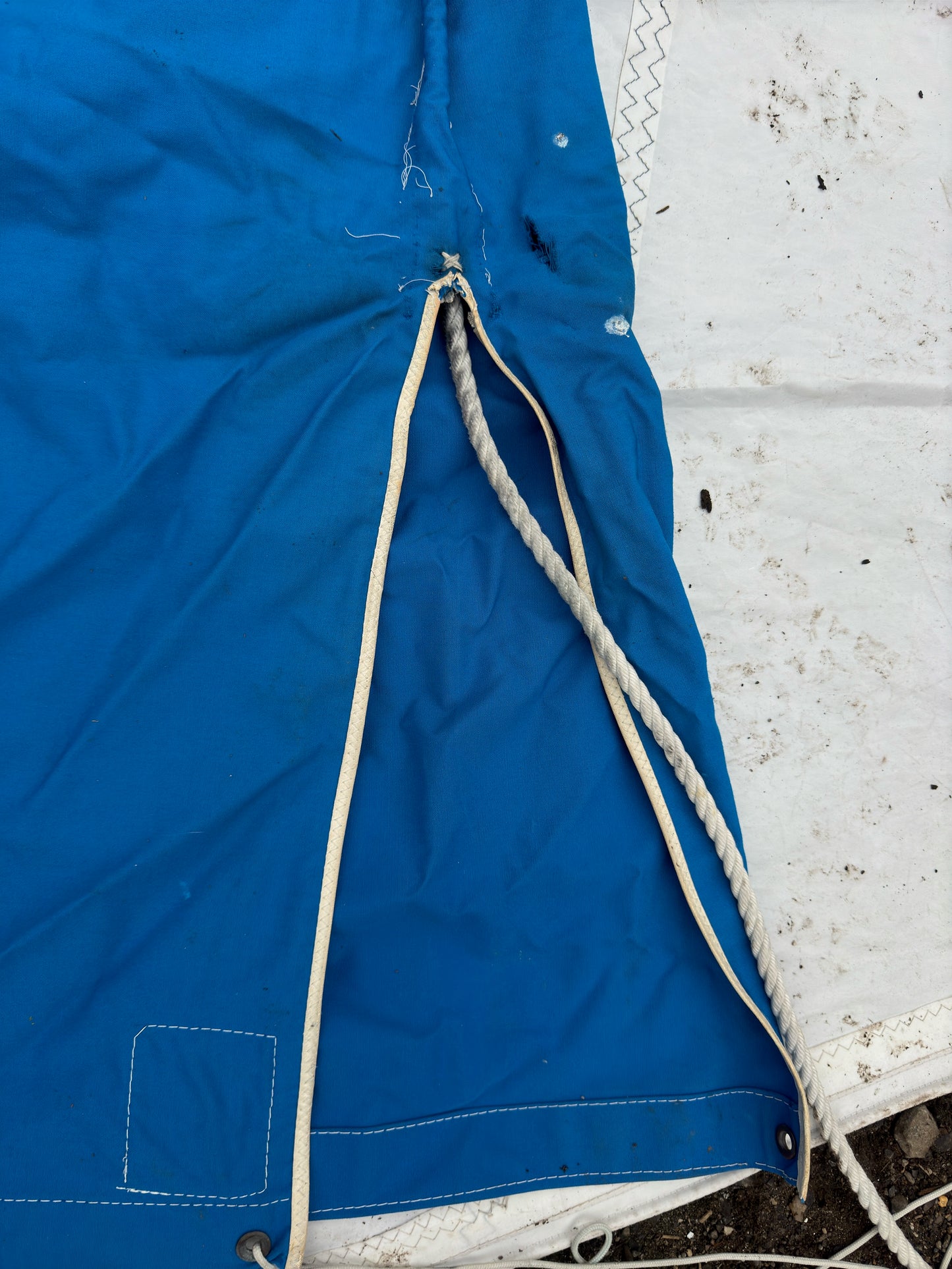 14' x 8' Blue Canvas Boom Tent - Pearson 30