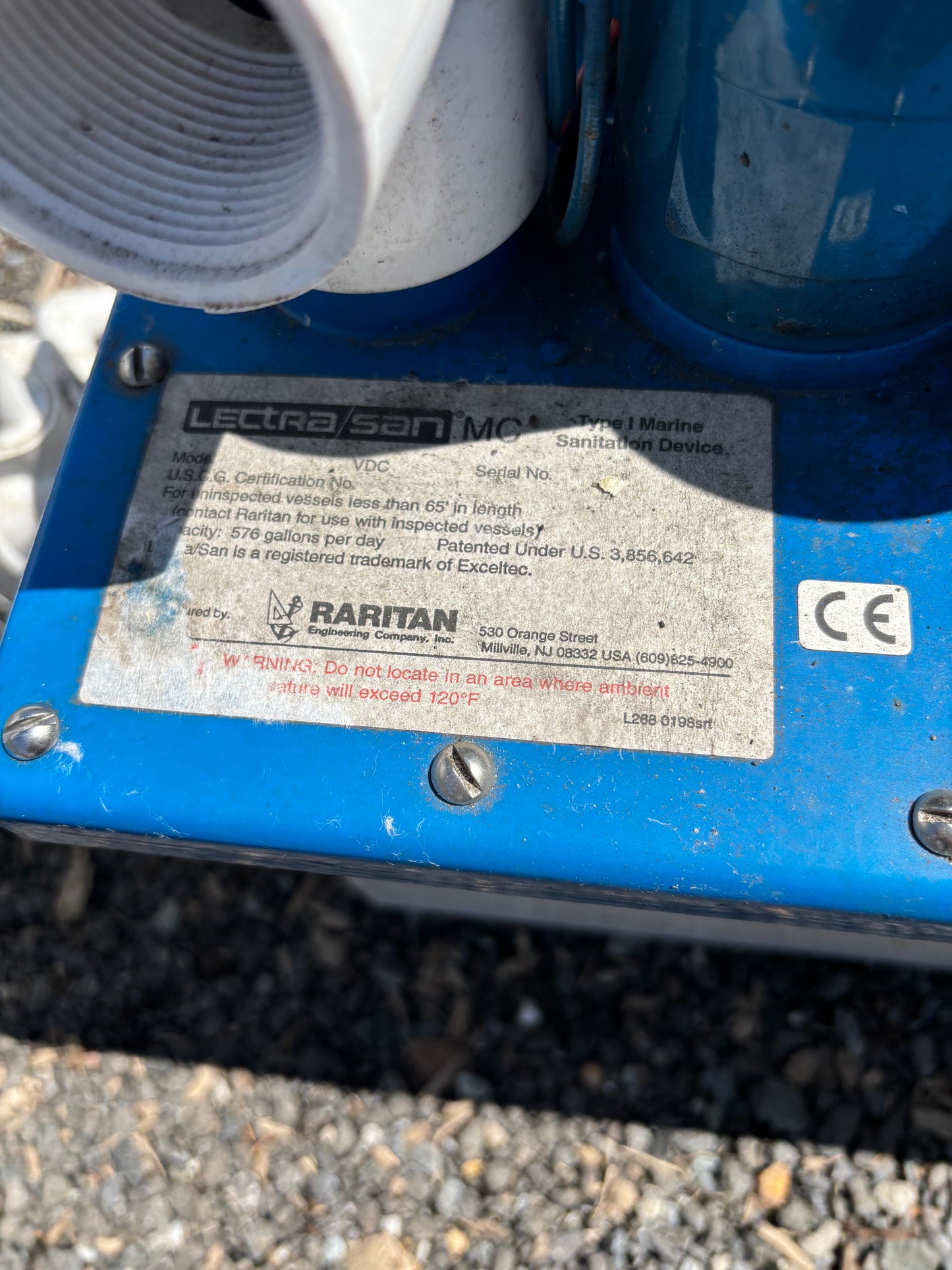 Raritan Marine Toilet With Functioning Lectra San Type 1 Marine Sanitation Device
