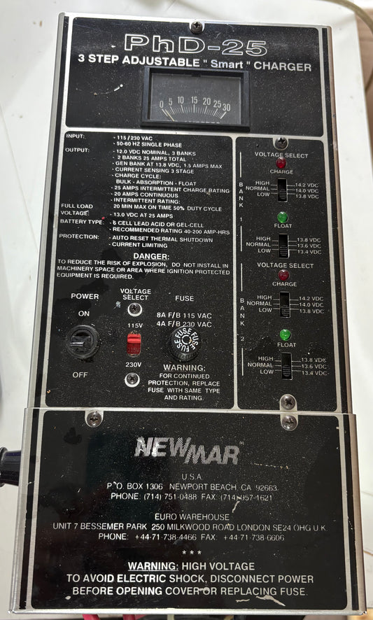 NEWMAR PhD-25 3 Step Adjustable "Smart" Charger S/N F108