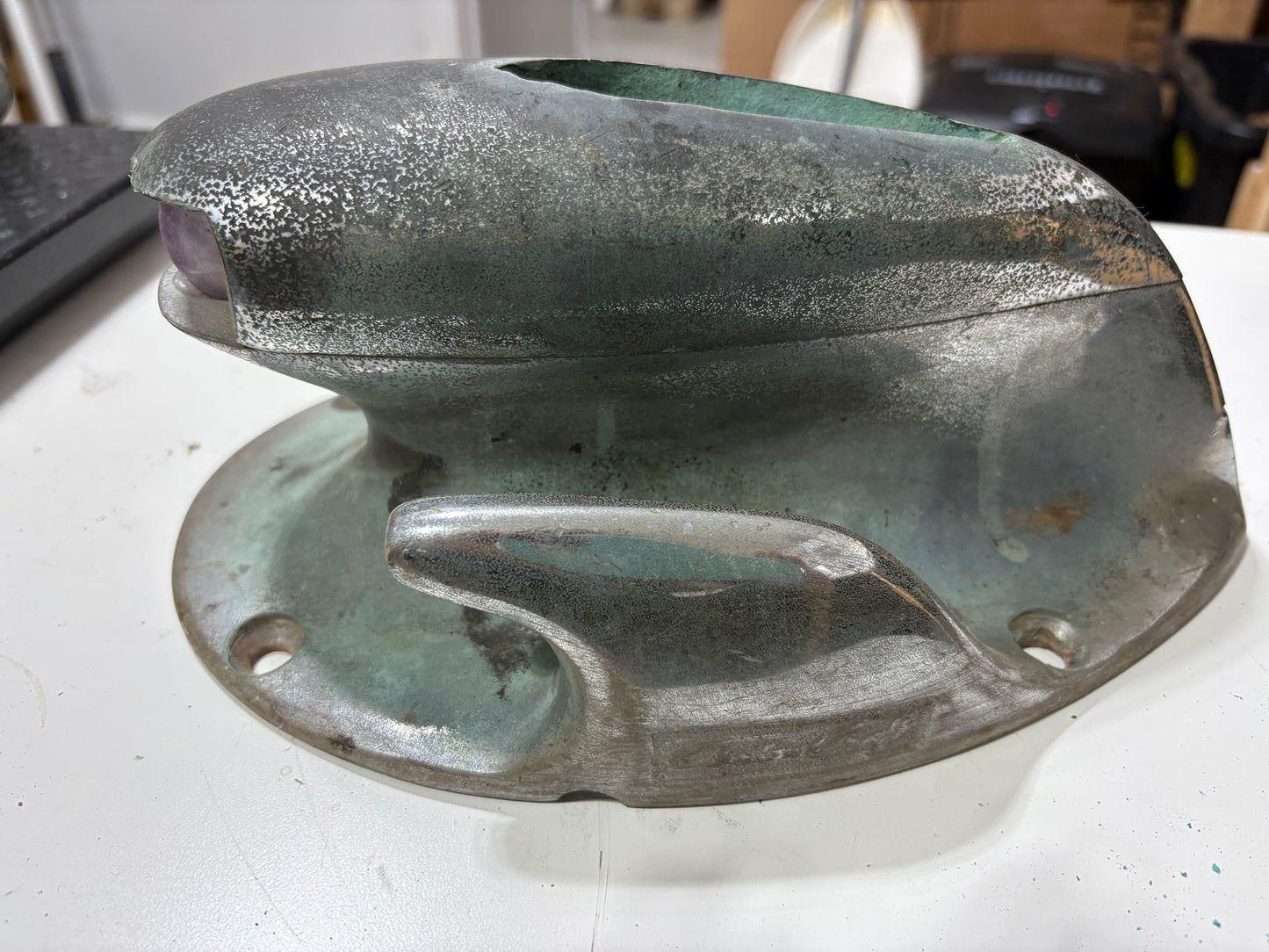 Vintage Chromed Bronze Chris Craft Bow Light/Cleat