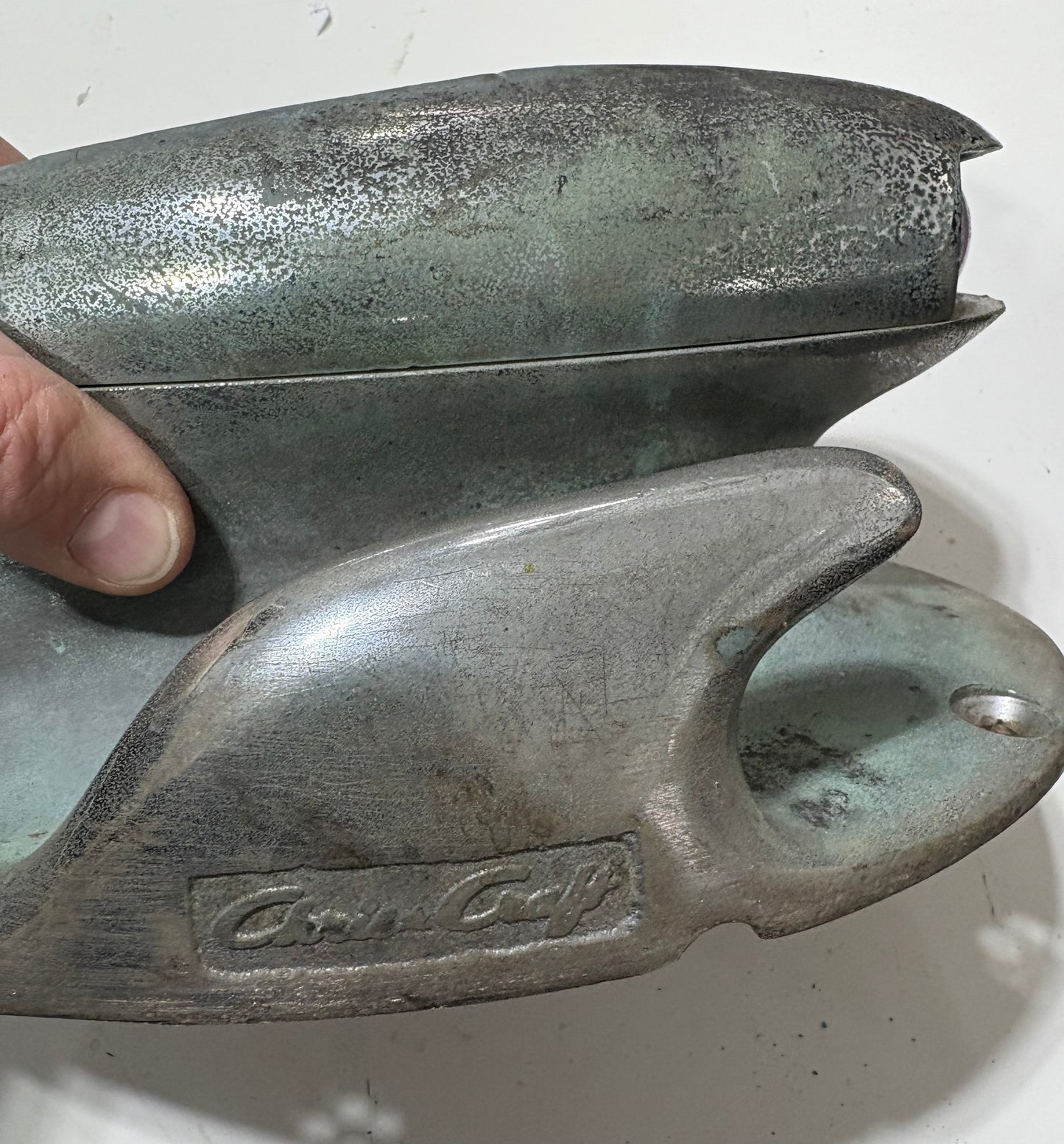 Vintage Chromed Bronze Chris Craft Bow Light/Cleat