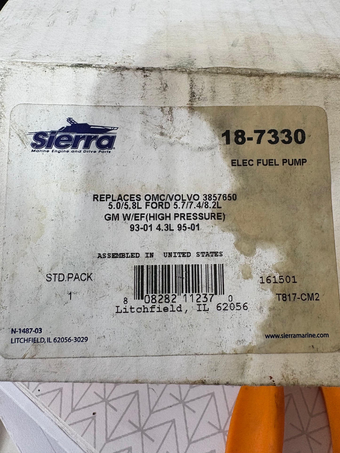 Sierra International, 18-7330, Electric Fuel Pump NEW