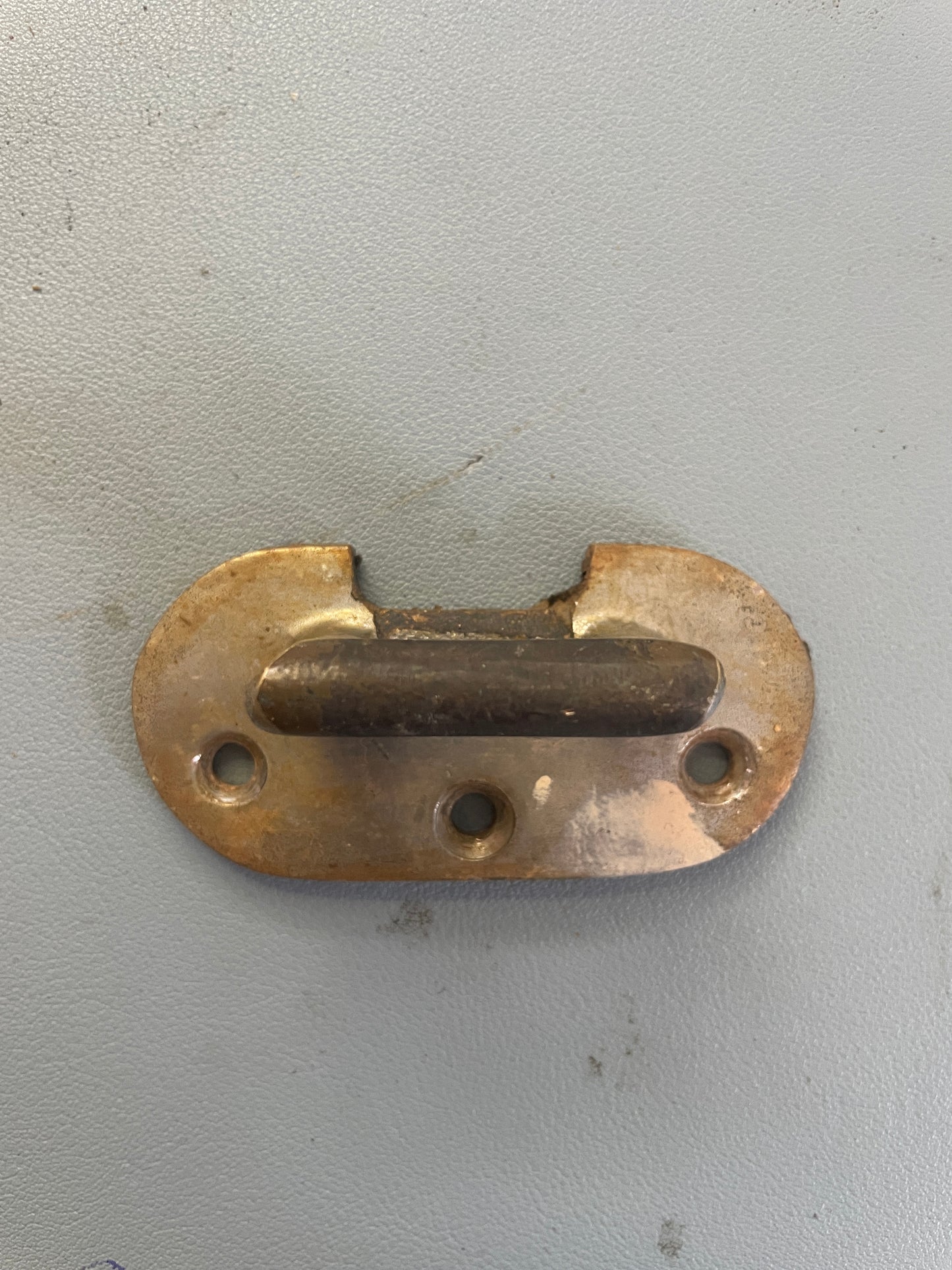 Smaller Chromed Bronze Ladder Bracket - 7/8" x 5/8" Eye -- 1934 Eisenhower 50'