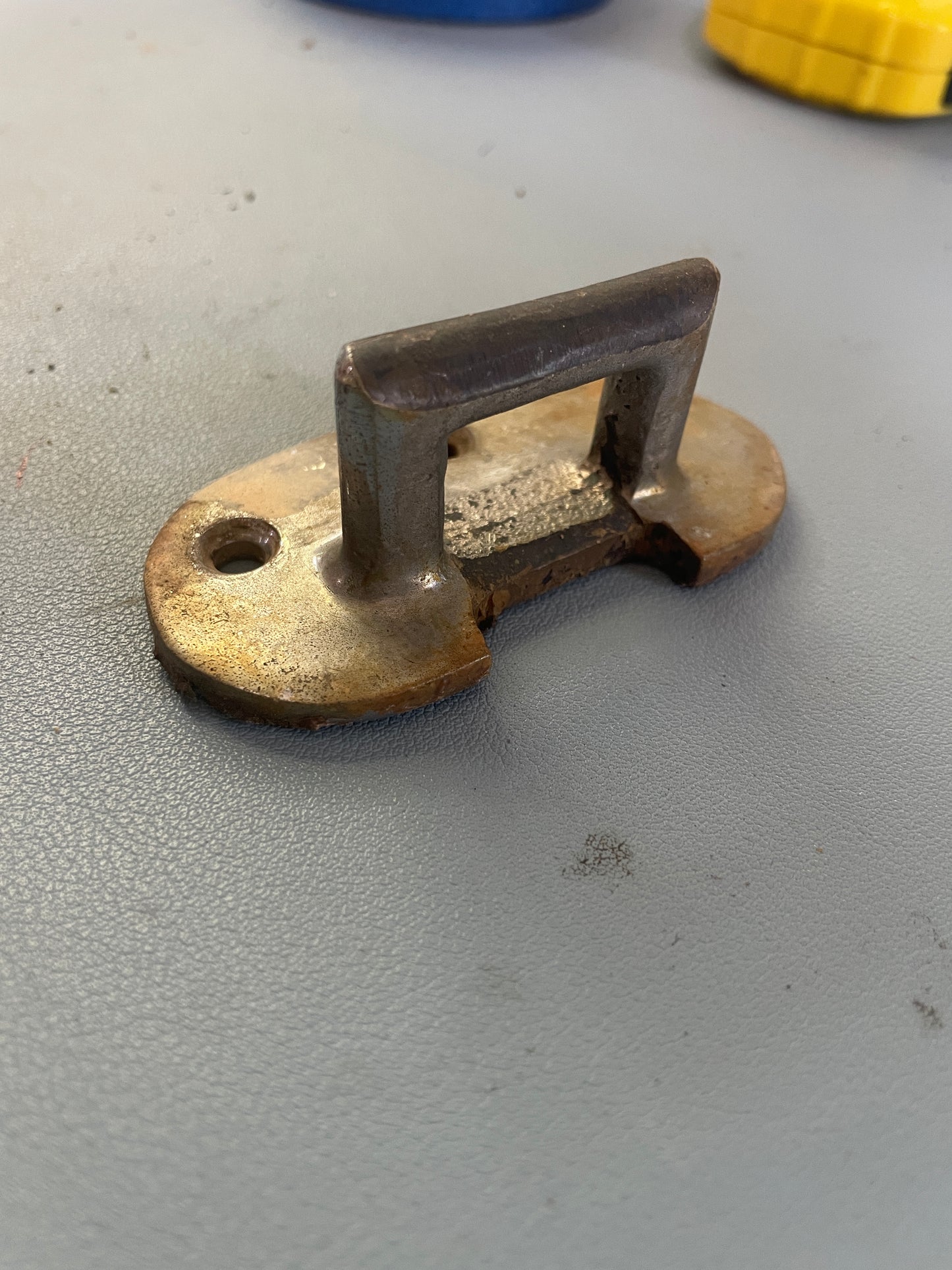 Smaller Chromed Bronze Ladder Bracket - 7/8" x 5/8" Eye -- 1934 Eisenhower 50'