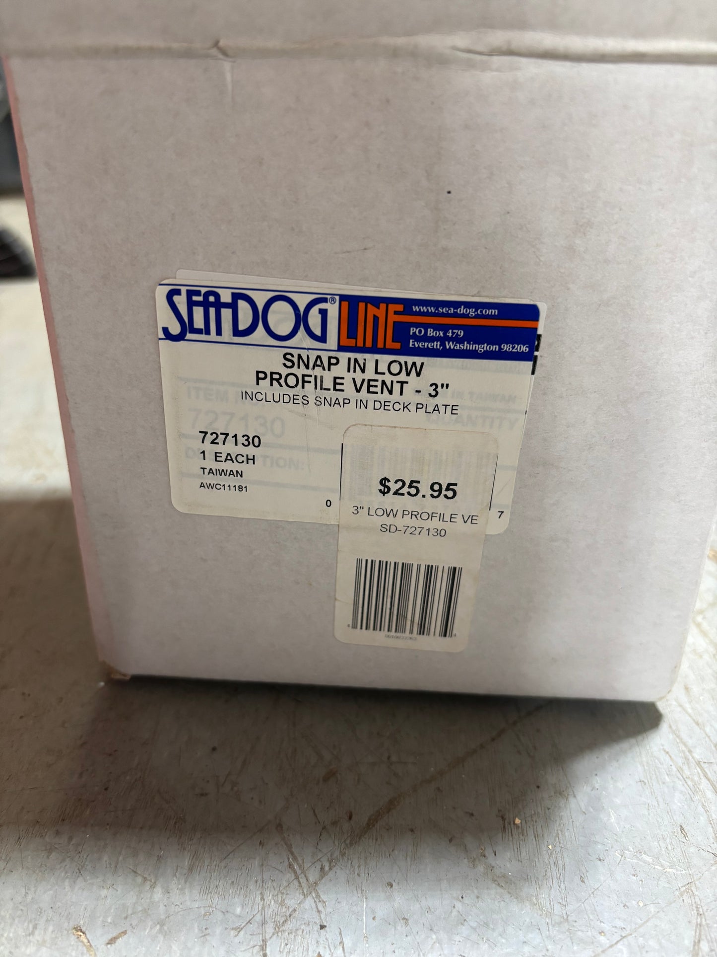 Seadog Line 3” Snap In Low Profile Vent - NEW