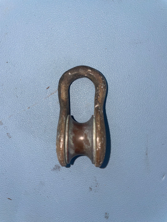 Solid Bronze Fixed Pulley - 1 1/8" Sheave - 1/2" Line