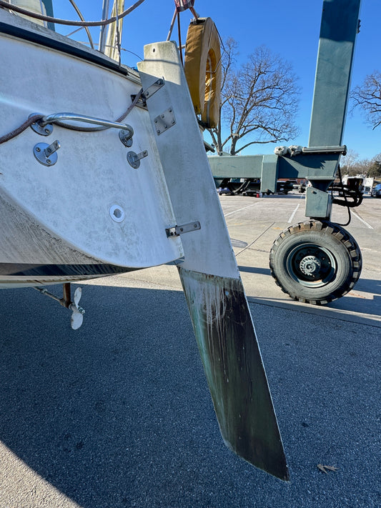 Pearson 27 Rudder With Control Arm & Teleflex Cables