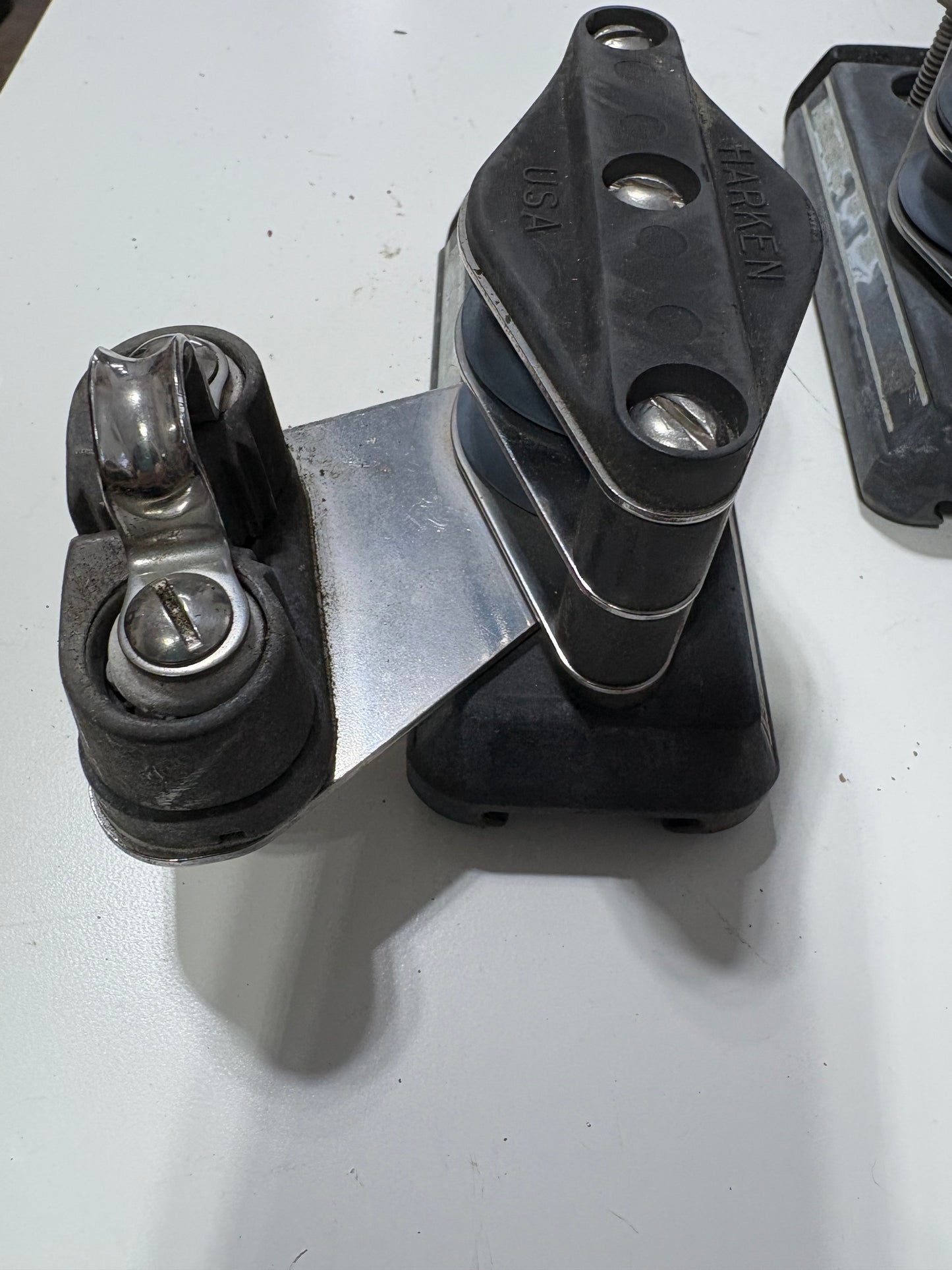 Harken Track  Car Stops  with Double Block and Cam Cleats (Pair)