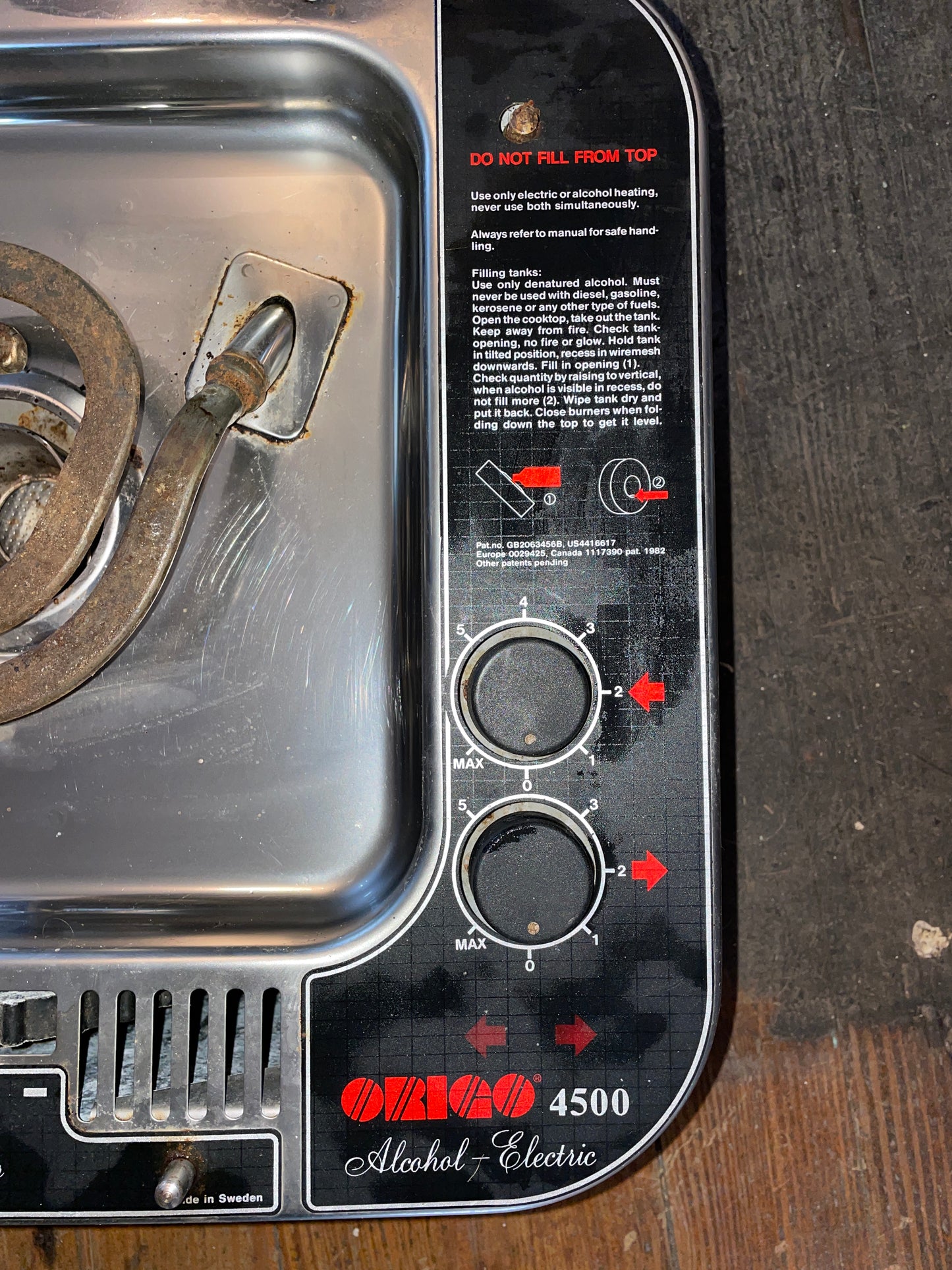 Origo 4500 2 Burner Combination Alcohol/Electric Stove- No Pucks