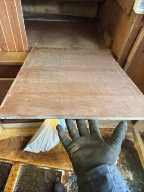 Teak & Holly Marine Plywood Floor - 23" Wide x 78" Length - Pearson 27 -- #291