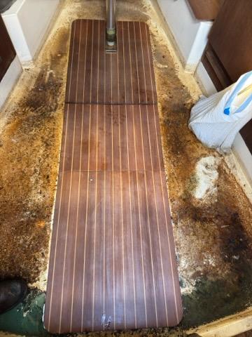 Teak & Holly Marine Plywood Floor - 23" Wide x 78" Length - Pearson 27 -- #291