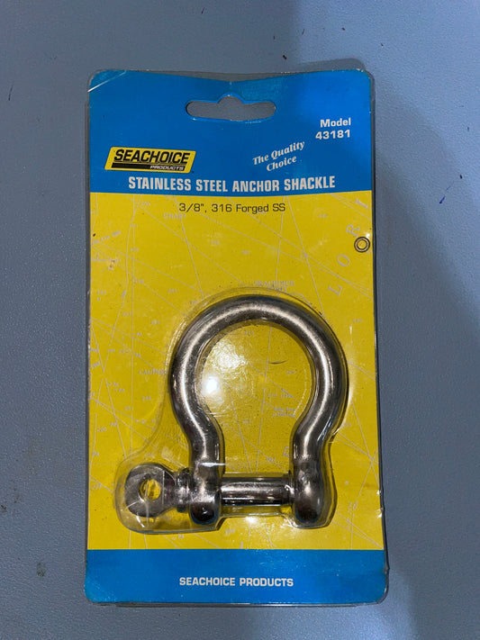 SEACHOICE PRODUCTS Stainless Steel Anchor Shackle 3/8" 316 Forged SS Model 43181