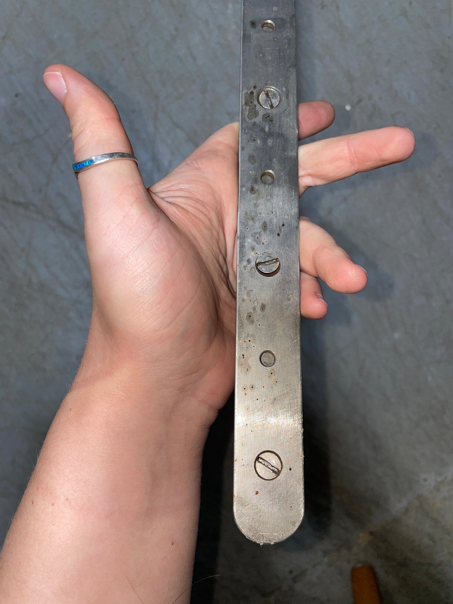 1964 Pearson Triton 54 1/4" Long Stainless Steel T Track With Cars