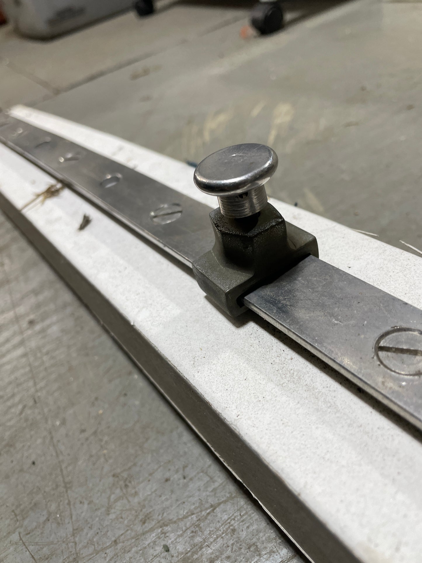 Stainless Steel 39 5/8" Long - 1" Track ON Steel Curved Riser