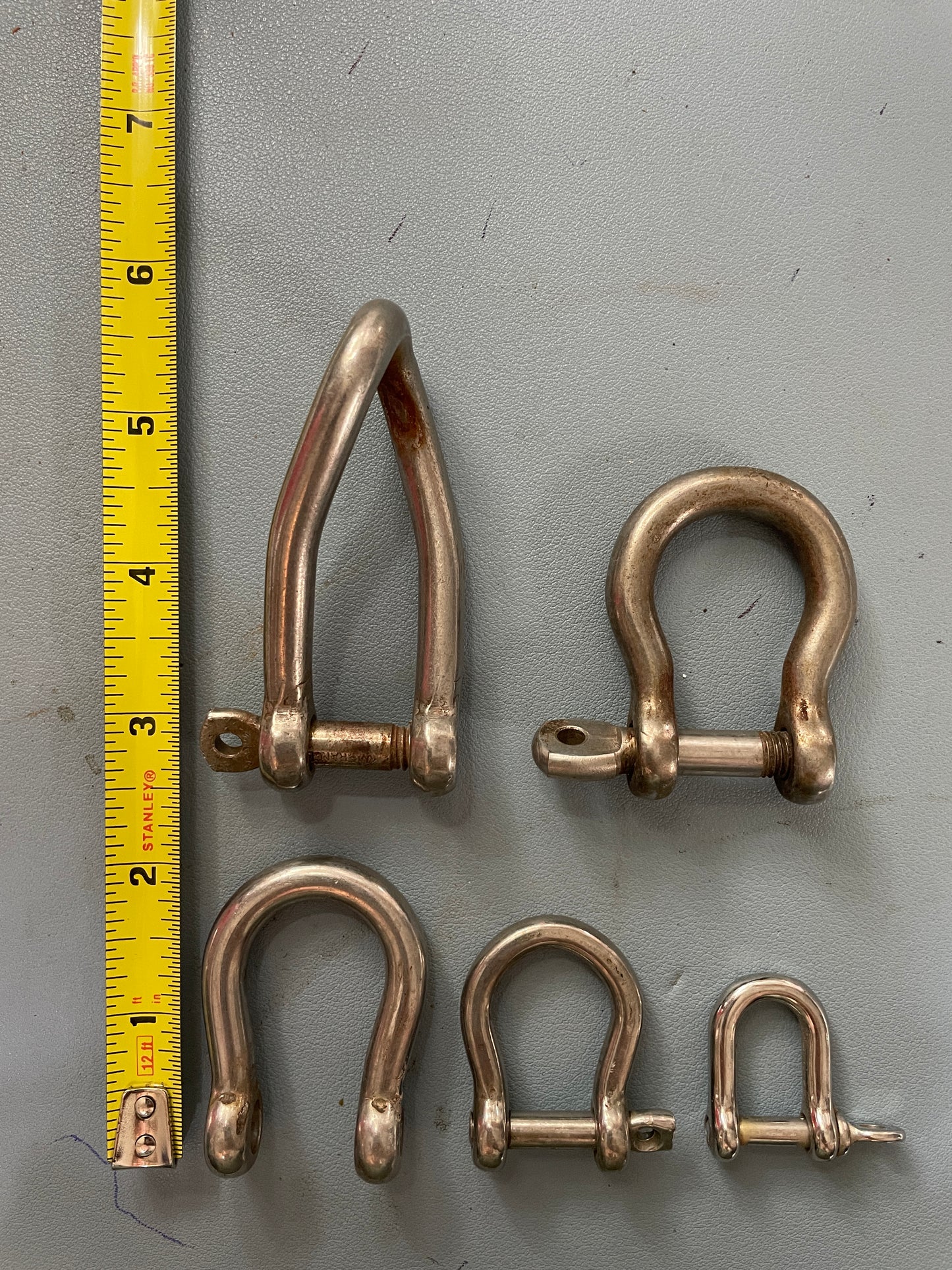 Lot of 5 Stainless Steel Shackles