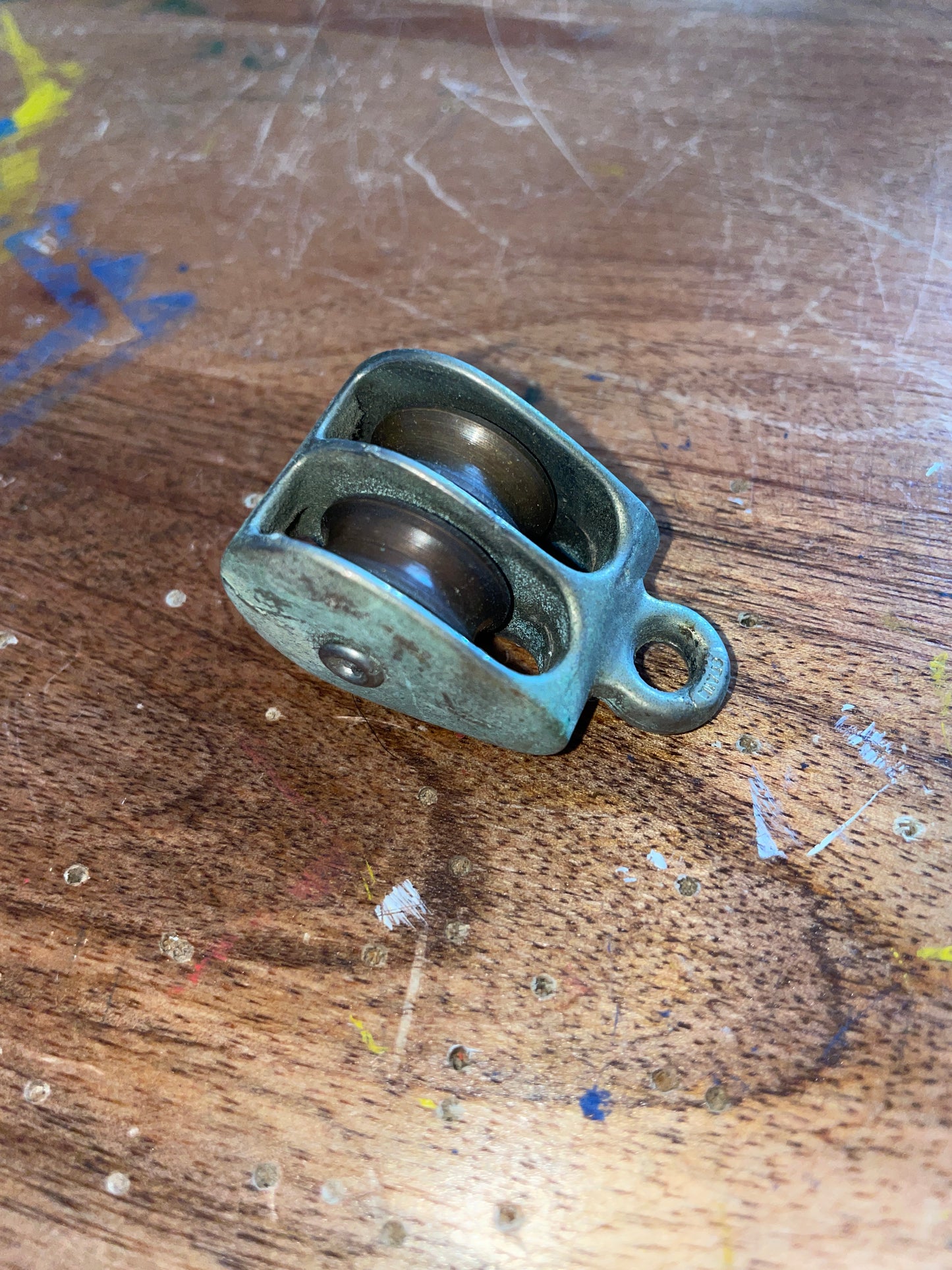 Small Galvanized 3/4” Sheave Double Block- 3/16” Line