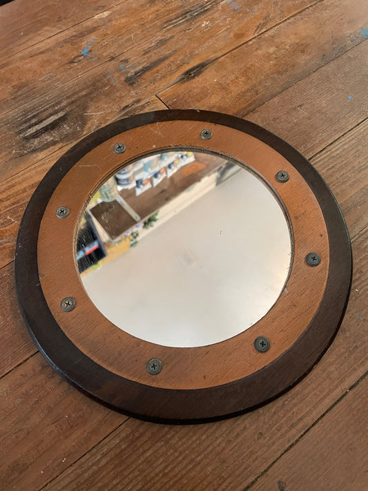 Wooden Porthole Mirror