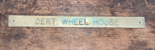 Brass Certified Wheel House Plaque