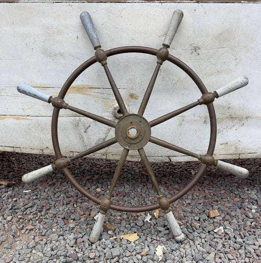 Vintage Bronze 30.25” Spoked Wheel W/1” Keyed Bore