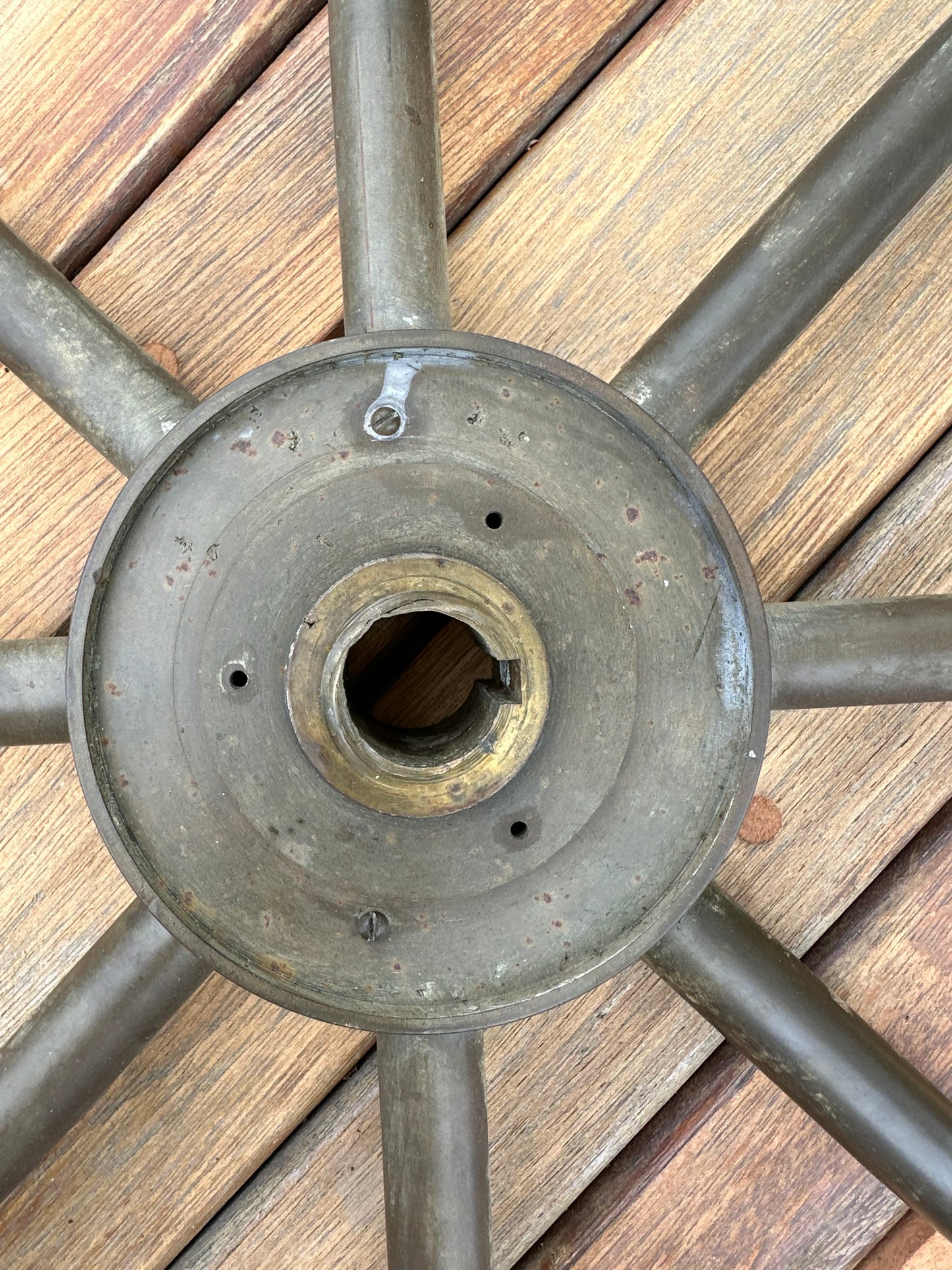 Vintage Bronze 30.25” Spoked Wheel W/1” Keyed Bore