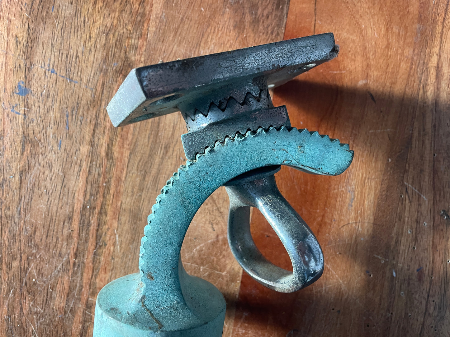 Vintage Bronze Adjustable Fishing Rod Holder - Great Condition