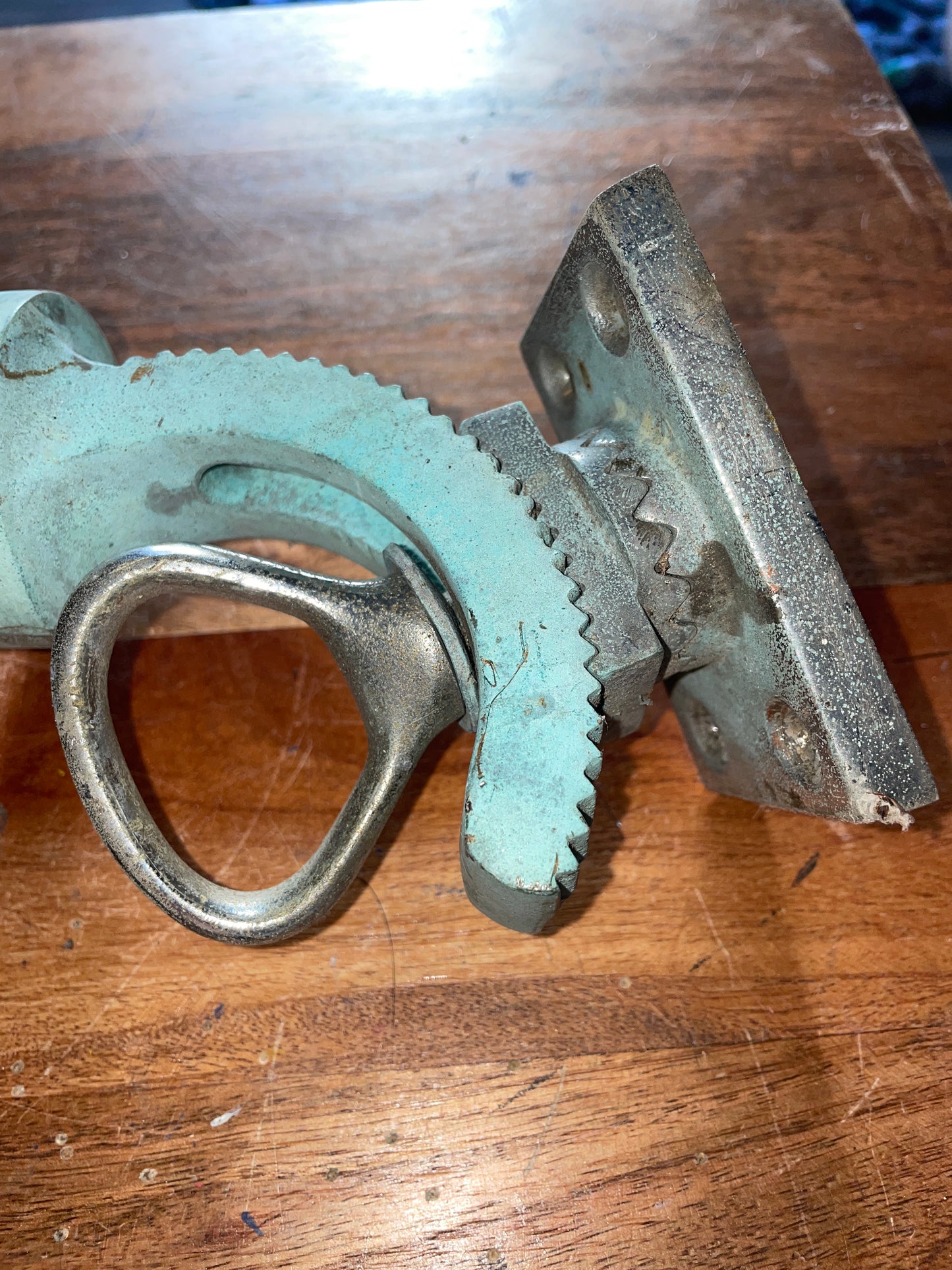 Vintage Bronze Adjustable Fishing Rod Holder - Great Condition