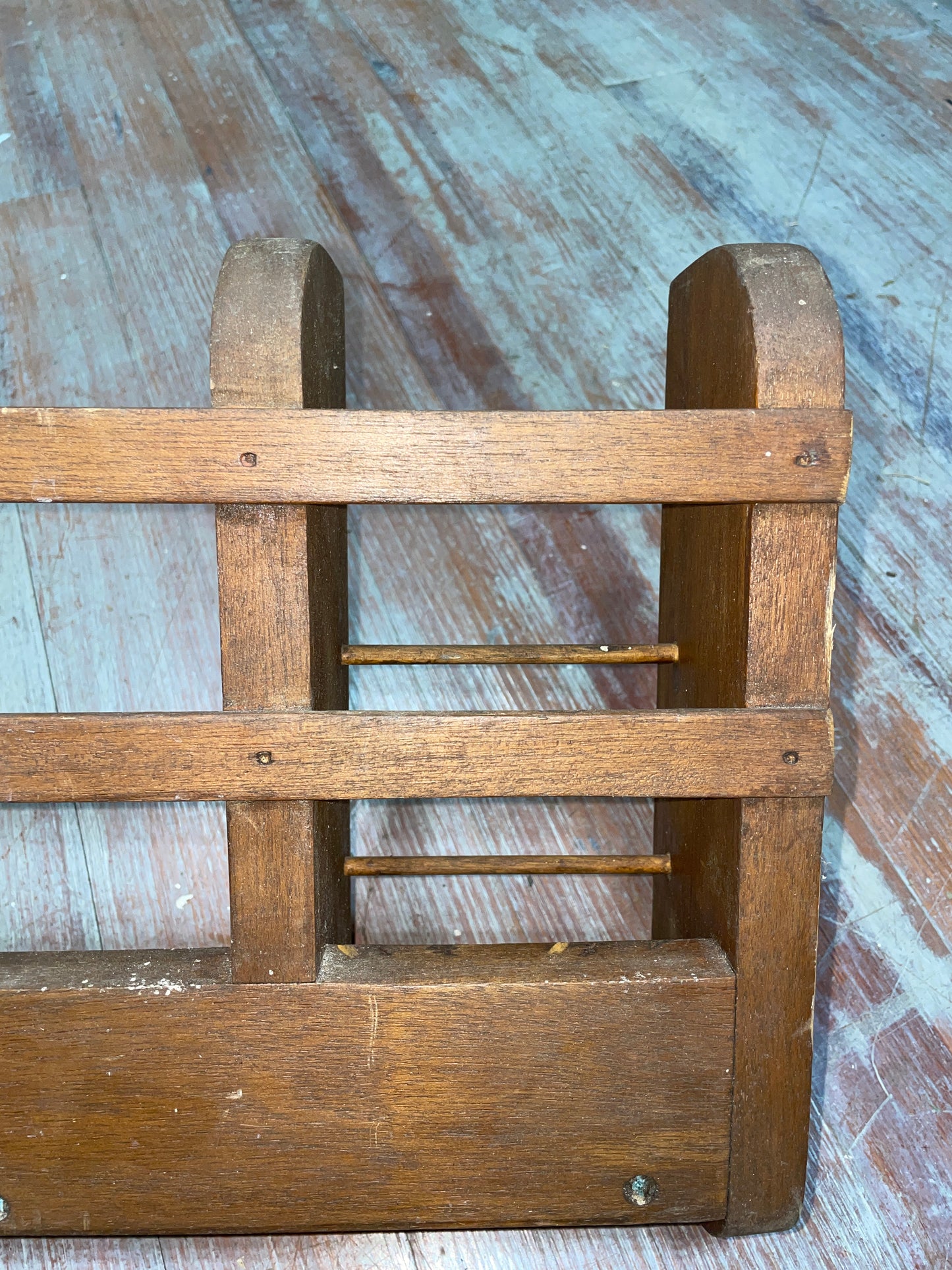 Teak Wall Organizer -18" Long x 4" Wide x 12" Tall