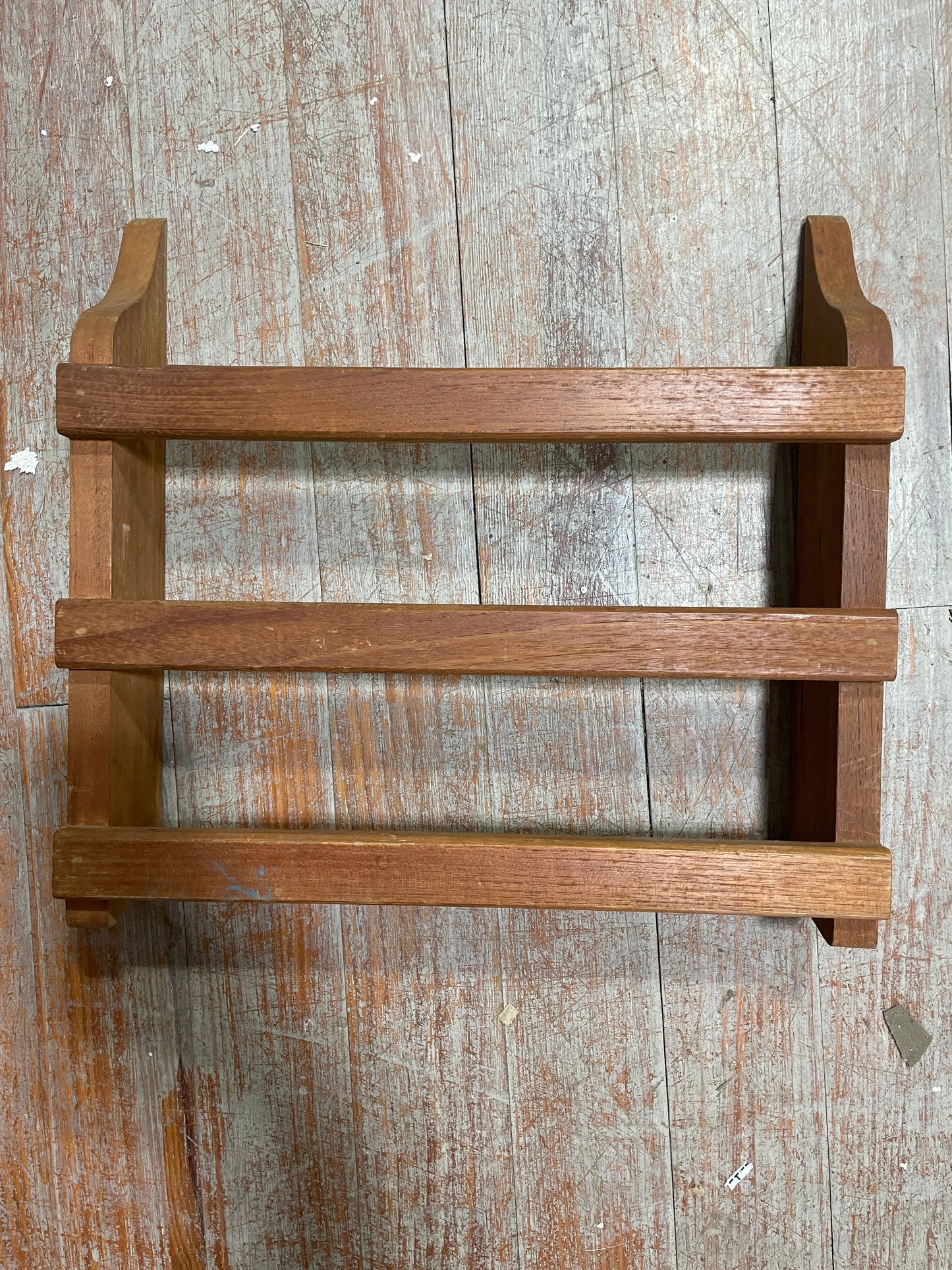 Teak Magazine Wall Rack - Natural Wood