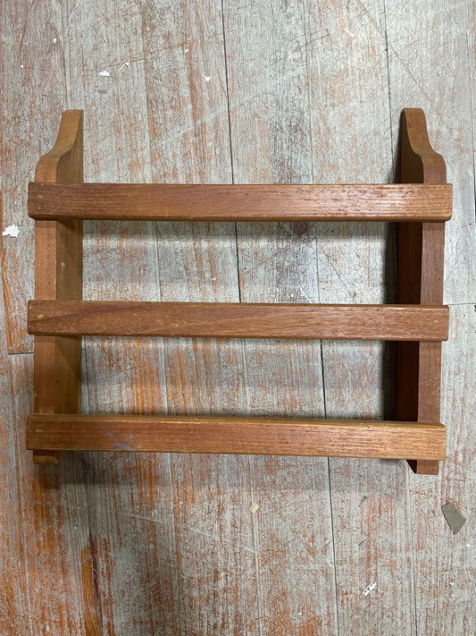 Teak Magazine Wall Rack - Natural Wood