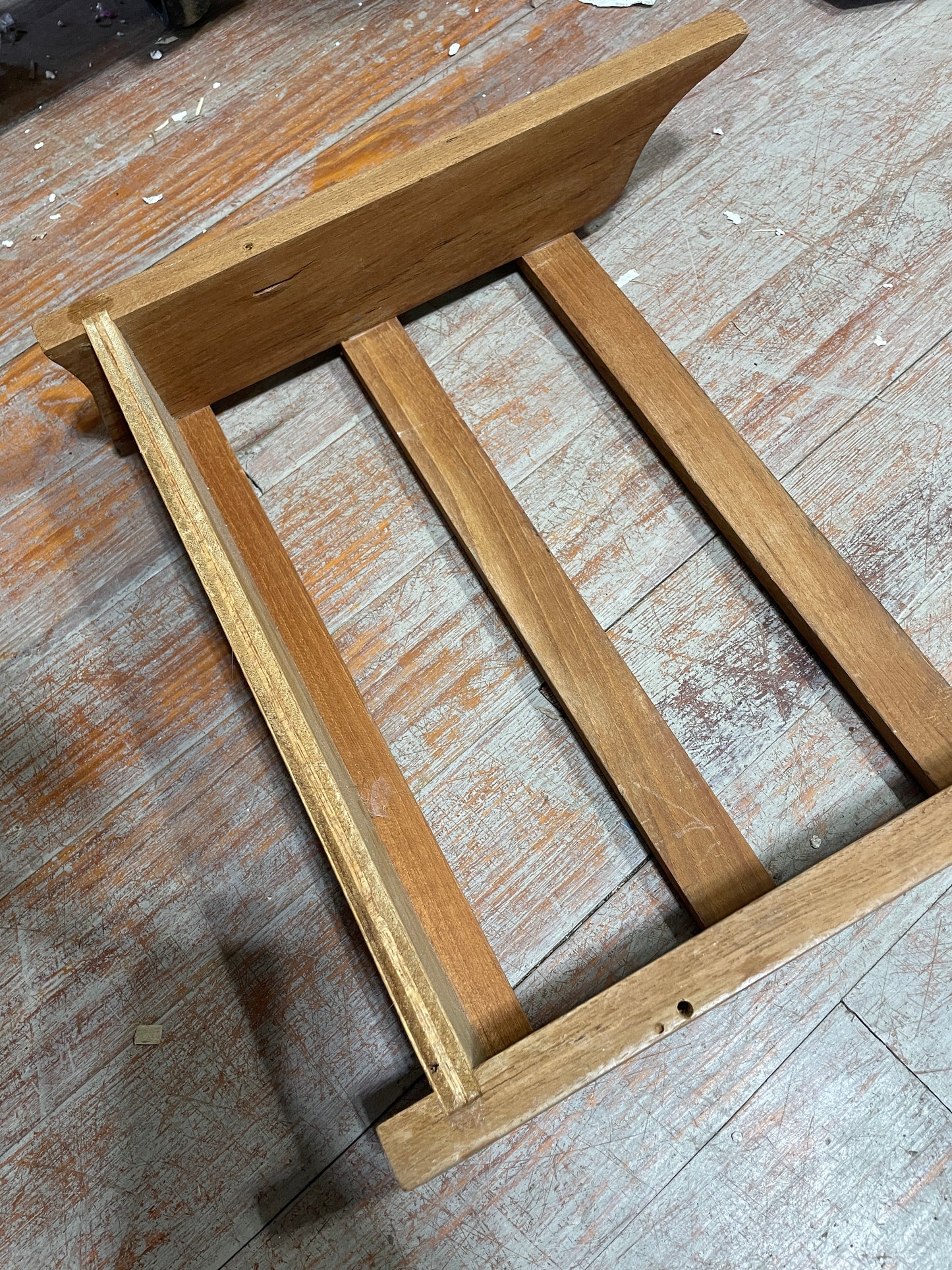 Teak Magazine Wall Rack - Natural Wood